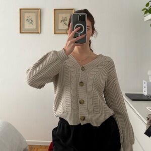 Beige Knit Cardigan